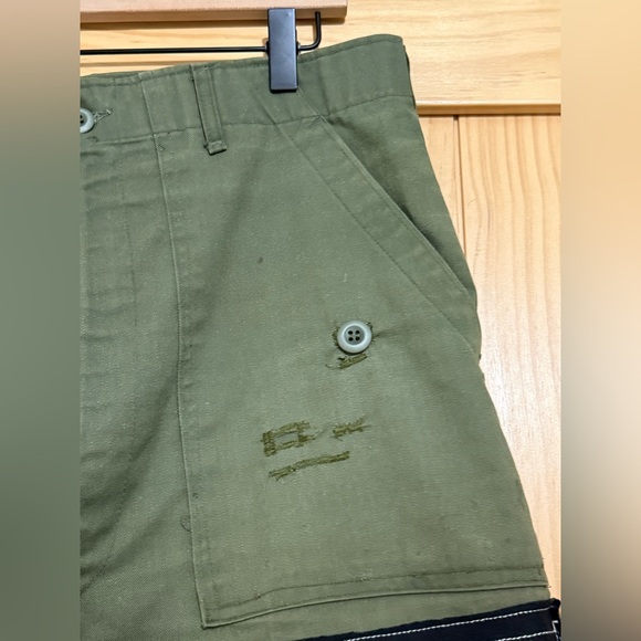 Vintage Army Pants with Embroidered Fleece Embellishments - Picture 4 of 8